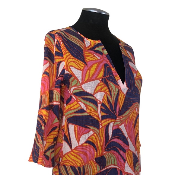 SOLD - J.Crew - Vintage Stella Print Multicolor Textured Cotton Tunic - Picture 5 of 9